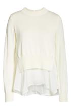Women's Noir Kei Ninomiya Georgette Hem Sweater - White