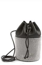 Topshop Ruben Diamante Faux Leather Bucket Crossbody Bag - Metallic