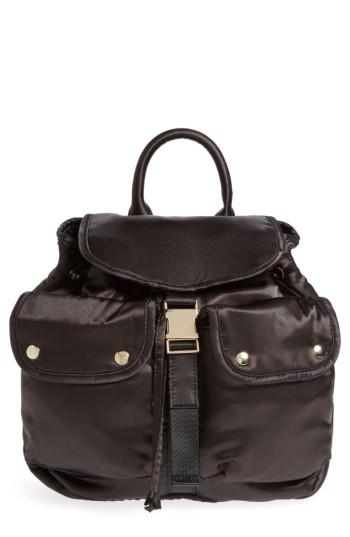 Steve Madden Small Satin Backpack - Black