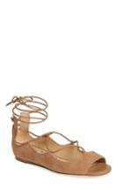 Women's Sam Edelman Barbara Peep Toe Ghillie Flat .5 M - Beige