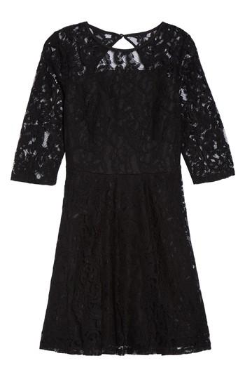 Women's Dorothy Perkins Lace Fit & Flare Dress Us / 10 Uk - Black
