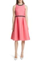 Women's Kate Spade New York Floral Lace Trim Mikado Fit & Flare Dress - Pink