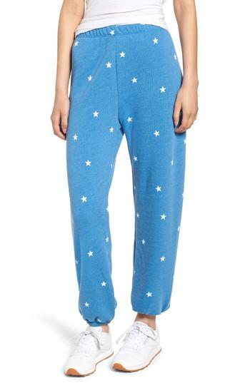 Women's Wildfox Football Star Easy Sweatpants - Blue