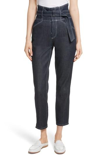 Women's La Vie Rebecca Taylor Belted Crop Jeans - Blue
