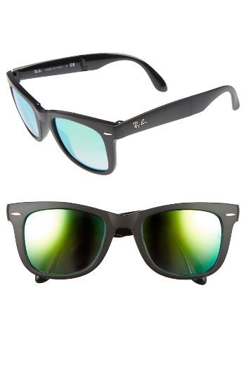 Men's Ray-ban Wayfarer 50mm Sunglasses - Shiny Black/ Mirror