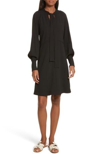Women's See By Chloe Crepe Tie Neck Dress Us / 34 Fr - Black