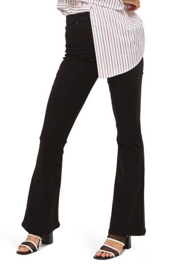 Women's Topshop Jamie High Waist Flare Jeans X 30 - Black