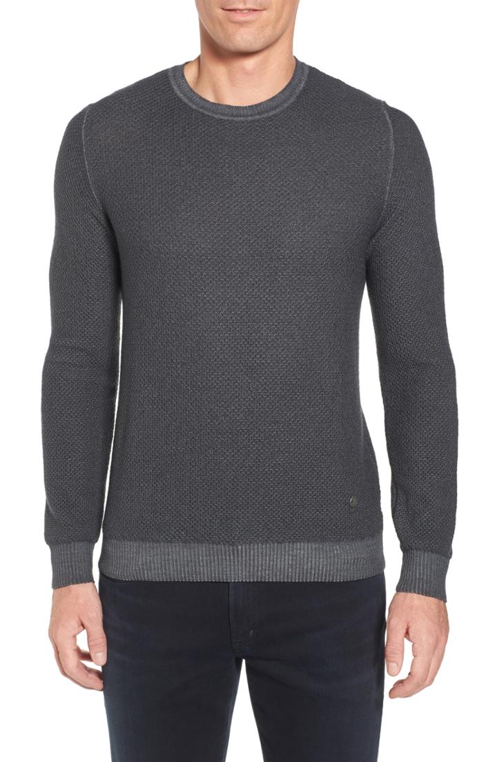 Men's Stone Rose Honeycomb Merino Crewneck Sweater (xxl) - Grey