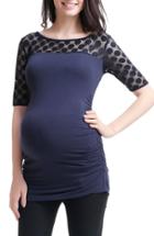 Women's Kimi And Kai 'gisele' Dot Mesh Maternity Top - Blue