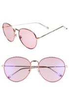 Women's Givenchy 60mm Round Metal Sunglasses - Gold/ Pink