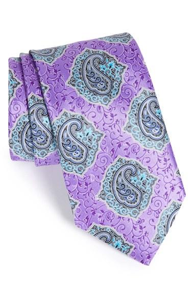 Men's Ermenegildo Zegna Paisley Silk Tie, Size - Purple