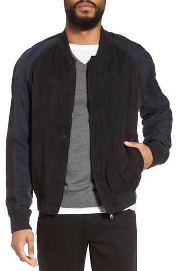 Men's Vince Colorblock Bomber Jacket - Black