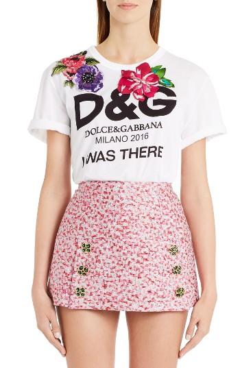 Women's Dolce & Gabbana I Was There Embellished Logo Tee