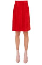 Women's Akris Punto Suede A-line Skirt - Red
