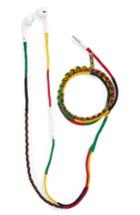 Le Pom Pom Bob Hand-wrapped Earphones, Size - Green