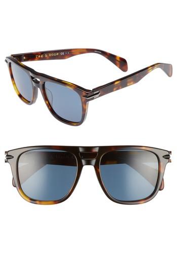 Men's Rag & Bone 53mm Polarized Sunglasses - Dark Havana Polar