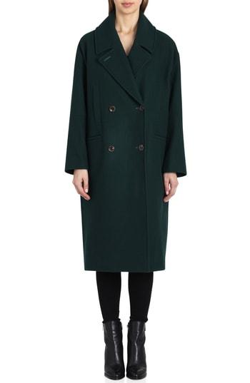 Women's Badgley Mischka Cameron Double Breasted Wool Coat - Green