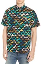 Men's Vans 2018 Vtcs Aloha Print Woven Shirt, Size - Black