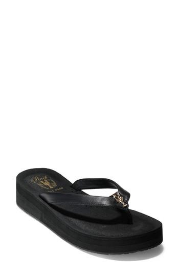 Women's Cole Haan Lobster Wedge Flip Flop M - Black