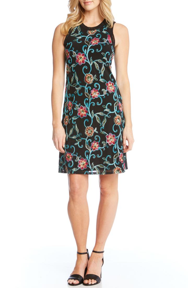 Women's Karen Kane Embroidered Mesh Sheath Dress