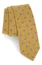 Men's The Tie Bar Medallion Ridges Silk Tie, Size - Yellow