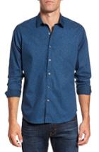 Men's Jeff Albany Slim Fit Paisley Print Sport Shirt - Blue
