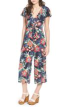 Women's One Clothing Tie Front Culotte Jumpsuit - Blue