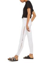 Women's Topshop Jamie Side Lace-up Skinny Jeans X 30 - White