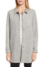 Petite Women's Eileen Fisher Cotton Blend Tweed Jacket, Size P - Purple