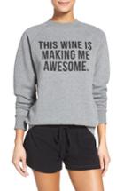 Women's Brunette The Label 'this Wine' Crewneck Sweatshirt - Grey