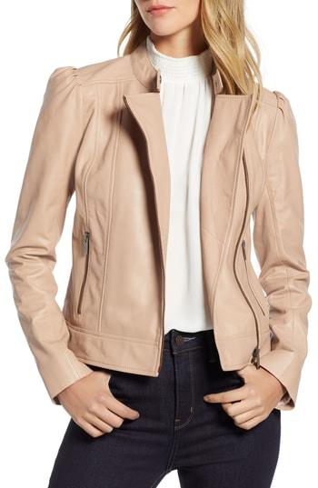 Women's Halogen Leather Jacket - Pink