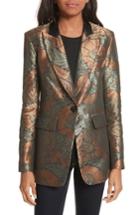 Women's Veronica Beard Vera Metallic Jacquard Jacket - Green