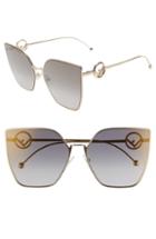 Women's Fendi F Is Fendi 63mm Oversized Sunglasses - Gold/ Grey