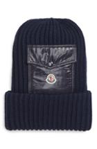 Men's Moncler Berretto Wool Beanie With Pocket -
