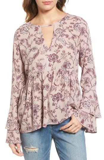 Women's Hinge Bell Sleeve Top, Size - Pink