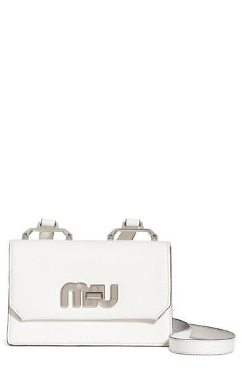 Miu Miu Leather Crossbody Bag - White