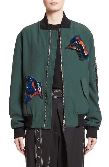 Women's Proenza Schouler Patch Embellished Bomber Jacket - Green