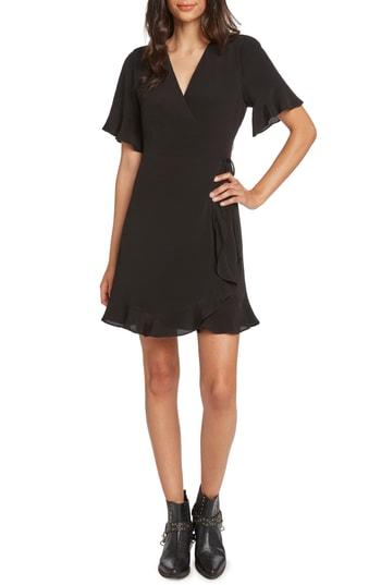 Women's Willow & Clay Flutter Sleeve Wrap Dress - Black