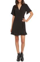 Women's Willow & Clay Flutter Sleeve Wrap Dress - Black