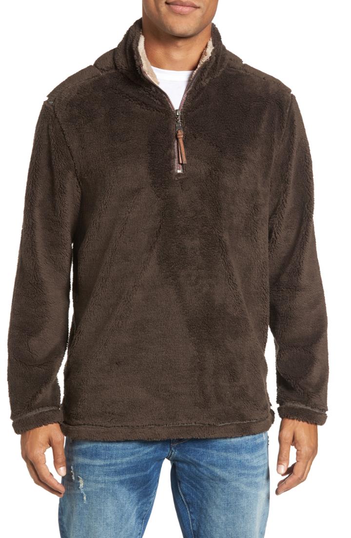 Men's True Grit Pebble Pile Quarter Zip Pullover - Metallic