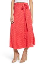 Women's Afrm Emerald Wrap Midi Skirt - Red