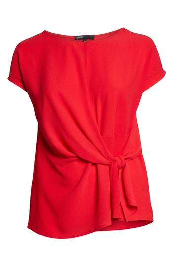 Petite Women's Gibson Tie Front Blouse P - Red