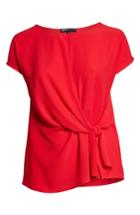 Petite Women's Gibson Tie Front Blouse P - Red