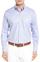 Men's Peter Millar Seashore Puppytooth Sport Shirt - Purple