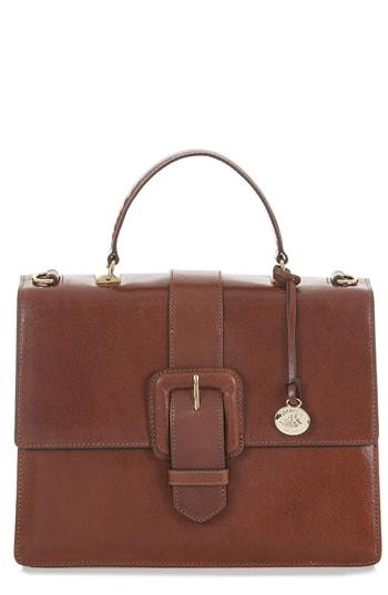 Brahmin Medium Francine Leather Satchel - Brown