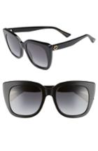 Women's Gucci 51mm Cat Eye Sunglasses - Black