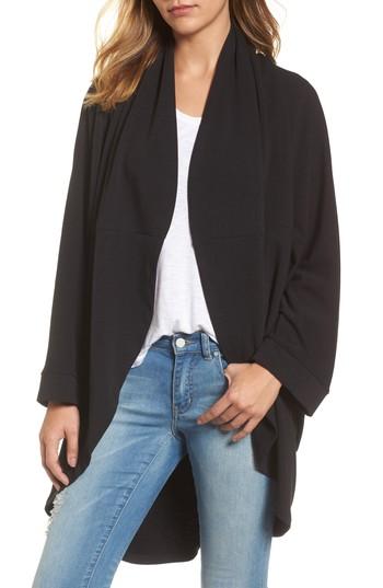 Women's Caslon Cocoon Knit Midi Cardigan, Size - Black