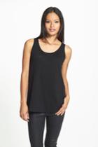 Petite Women's Eileen Fisher U-neck Organic Linen Tank, Size P - Black