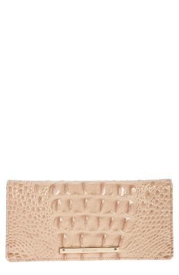 Women's Brahmin 'ady' Croc Embossed Continental Wallet - Purple