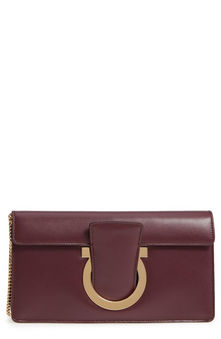 Salvatore Ferragamo Thalia Leather Clutch -